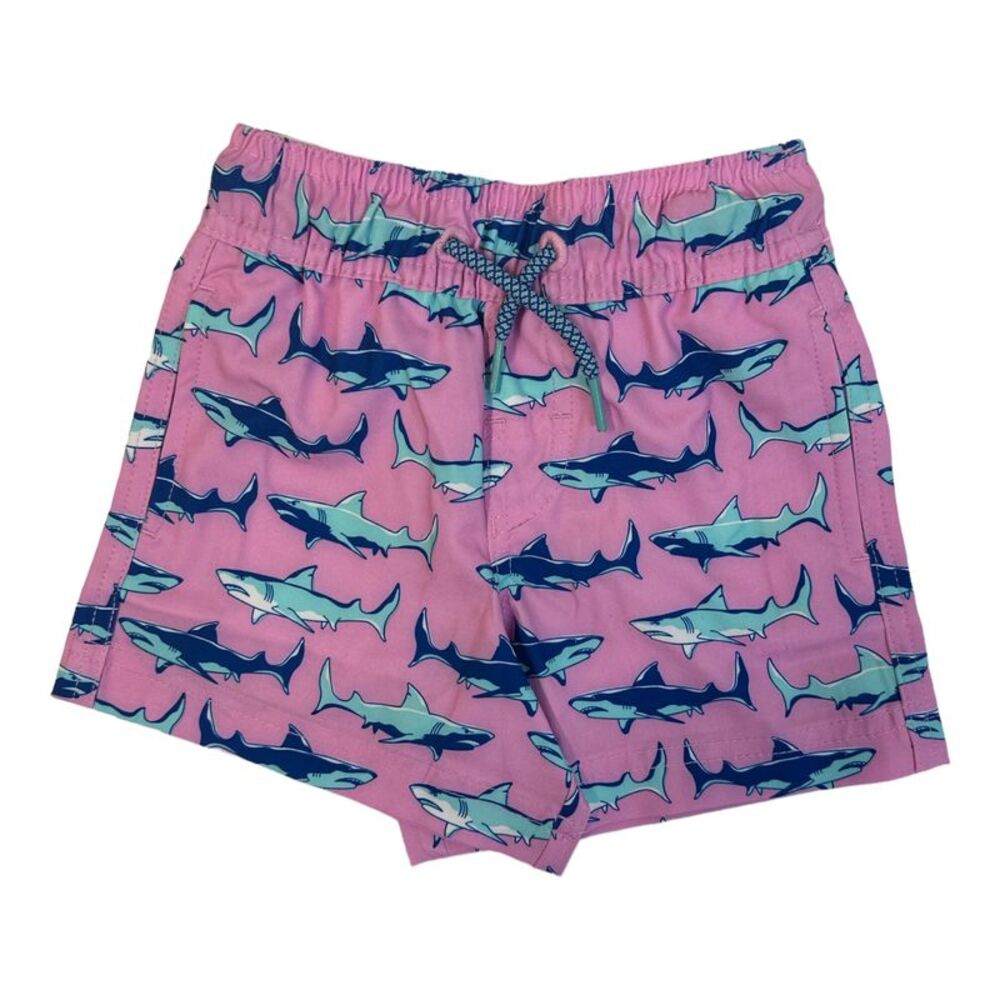 Member's Mark Boy's 4-Way Stretch Quick Dry Resort Swim Trunk - Shark Galore